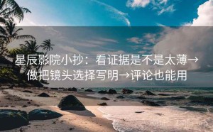 星辰影院小抄：看证据是不是太薄→做把镜头选择写明→评论也能用